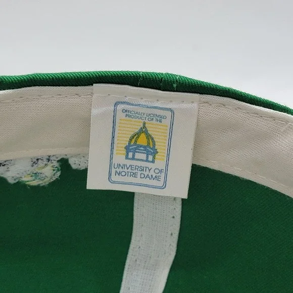 VTG 90s Notre Dame Fighting Irish Snapback Hat Vortex Swirl Twins Enterprise Cap